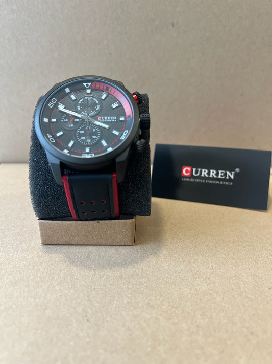 Montre Curren noir/rouge – Design et fonctionnalité modernes