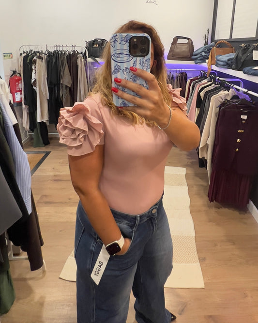 Body com manga de folho